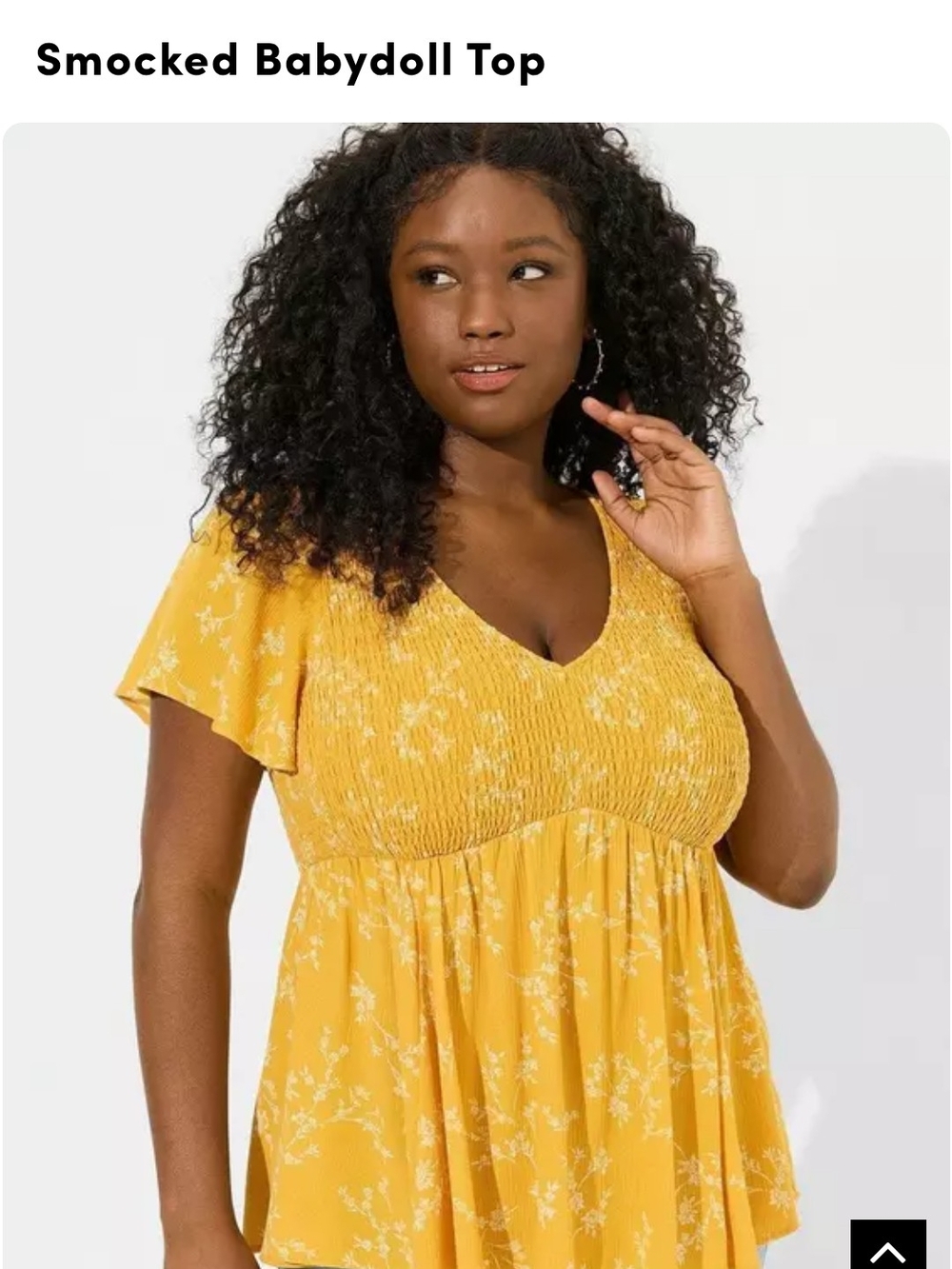 Smocked Babydoll Top - Yellow